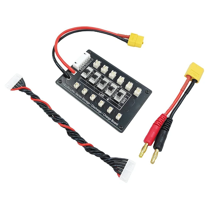 

1Set 1S Traversing Machine Lithium Battery Serial Punching Board Aircraft Model 6-Way BT2.0 And PH2.0 Socket FR4, Silicone