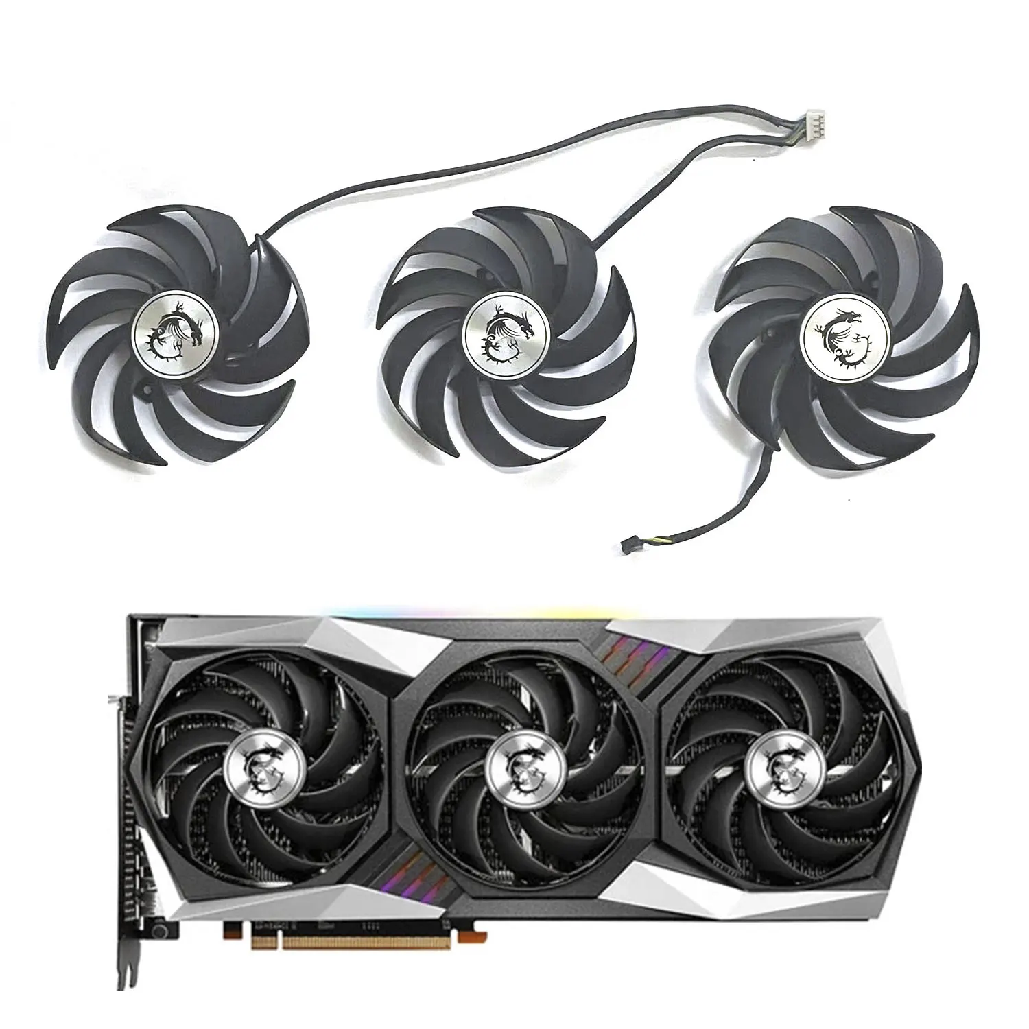 Ventola Della Scheda Grafica Muslimatexplaid Dc12V 0.40A 4Pin Per Msi Radeon Rx 6800 Rx 6800Xt Gaming Trio