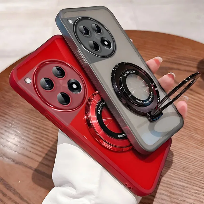 MagSafe Magnetic Silicone Stand Holder Clear Case Cover