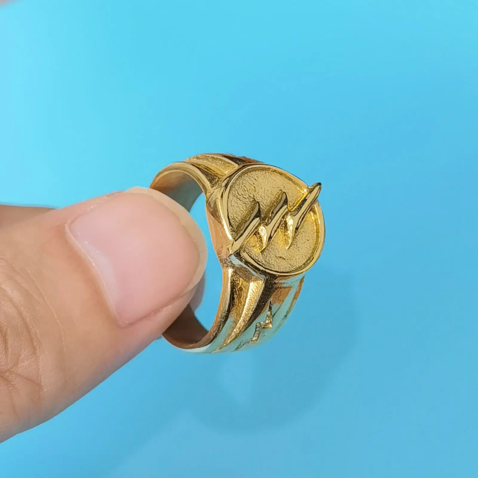 PARELEGZO Reverse Flash Lightning Golden Ring Cosplay Men Boy Gift
