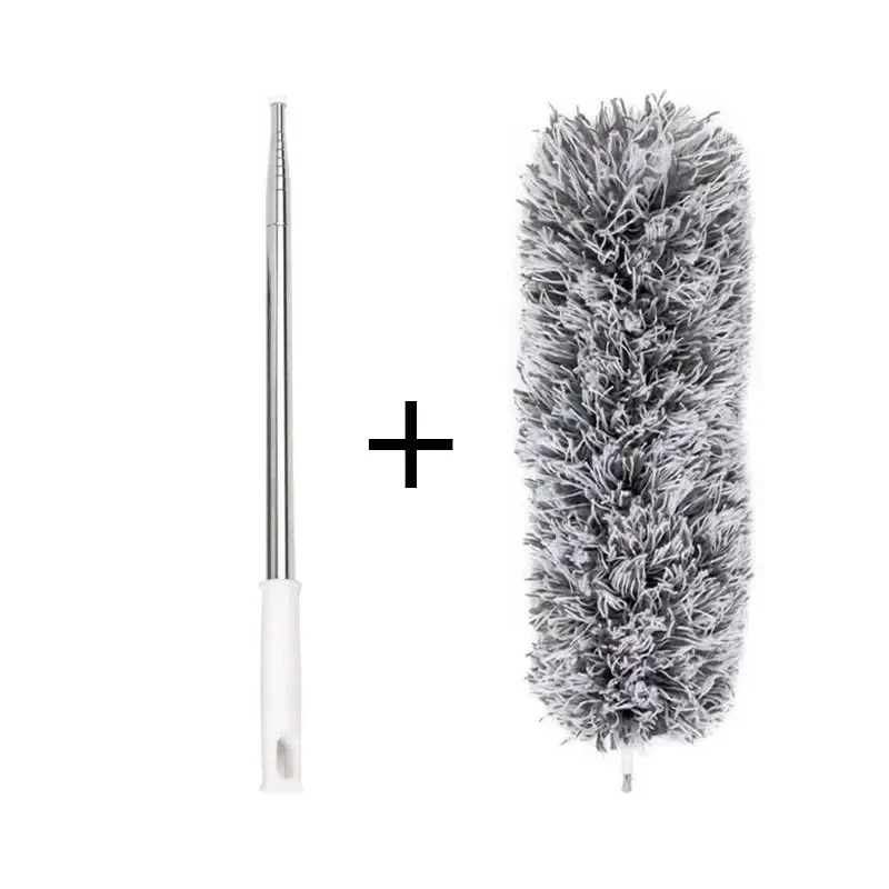 Retractable Duster Stainless Steel 2.8m LongHandle Dusting Chicken Dust Tools Car Cleaning Brush Microfiber Feather Duster House