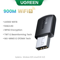 High-Speed Dual-Band USB WiFi Adapter with Antenna for Desktop and Laptop Networking (AX900M WiFi6)