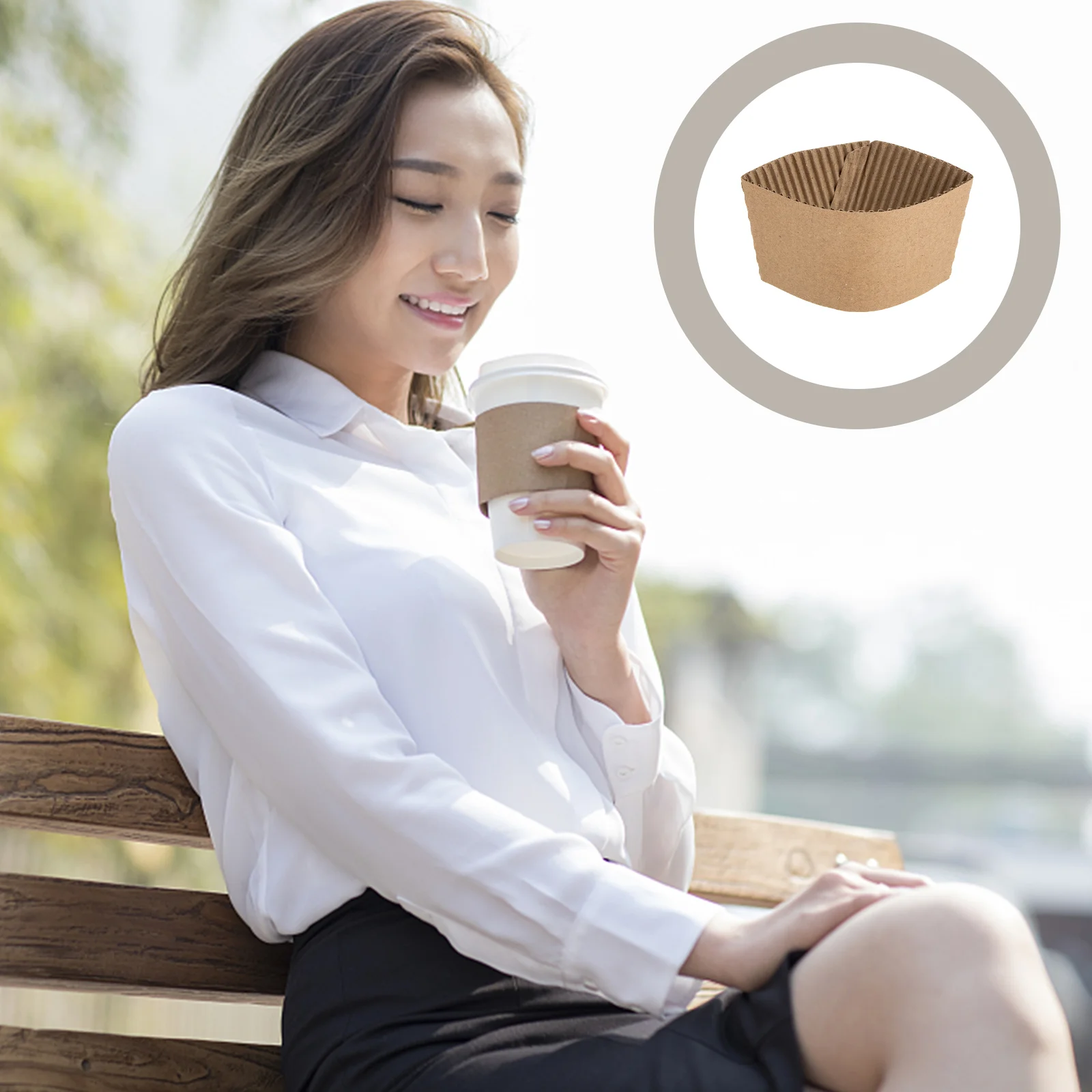 

50 Pcs Coffee Cup Holder Versatile Protector Cold-insulation Sleeve Mugs Sets Bottle Supply Corrugated Paper Drinks