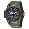 SMAEL 8007 Electronic Watch Sports Outdoors Waterproof Shockproof Chronograph Dual Display Silicone Strap Men Wrist Watches 5