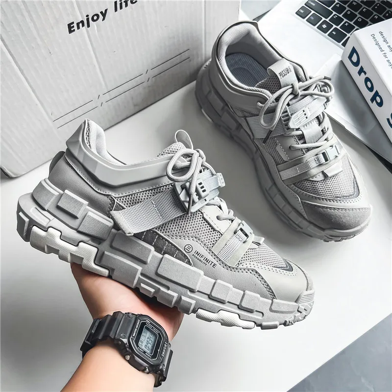 Breathable Mesh Mens Casual Sneaker Trainer Race Lightweight Shoes  Comfortable Chunky Sneaker Male Tenis Shoes Vulcanized Shoes - AliExpress