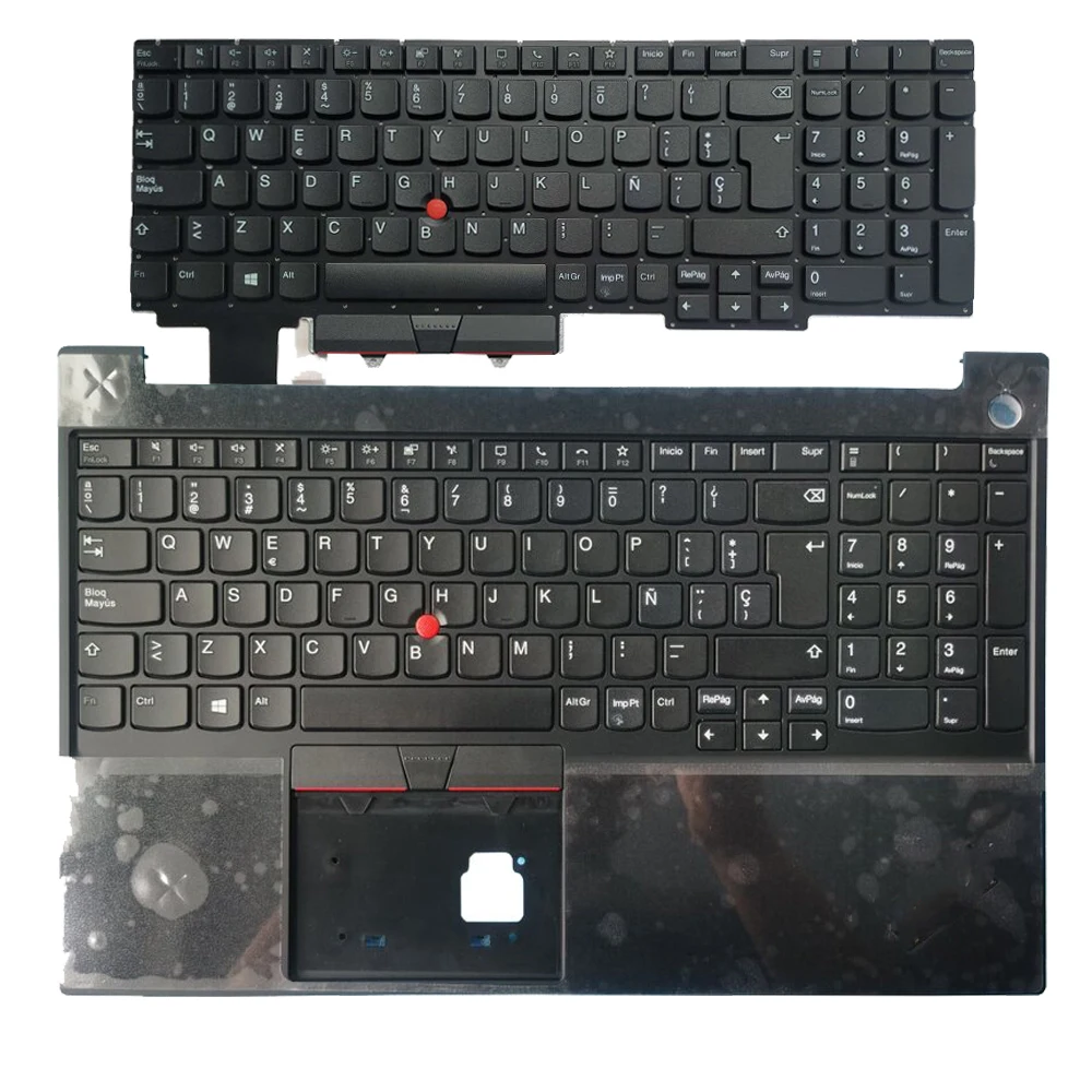 Teclado Espanhol para Lenovo Thinkpad E15 Gen tipo 20t8 20t9 20td 20te sp com Palmrest Capa Superior Preto Novo