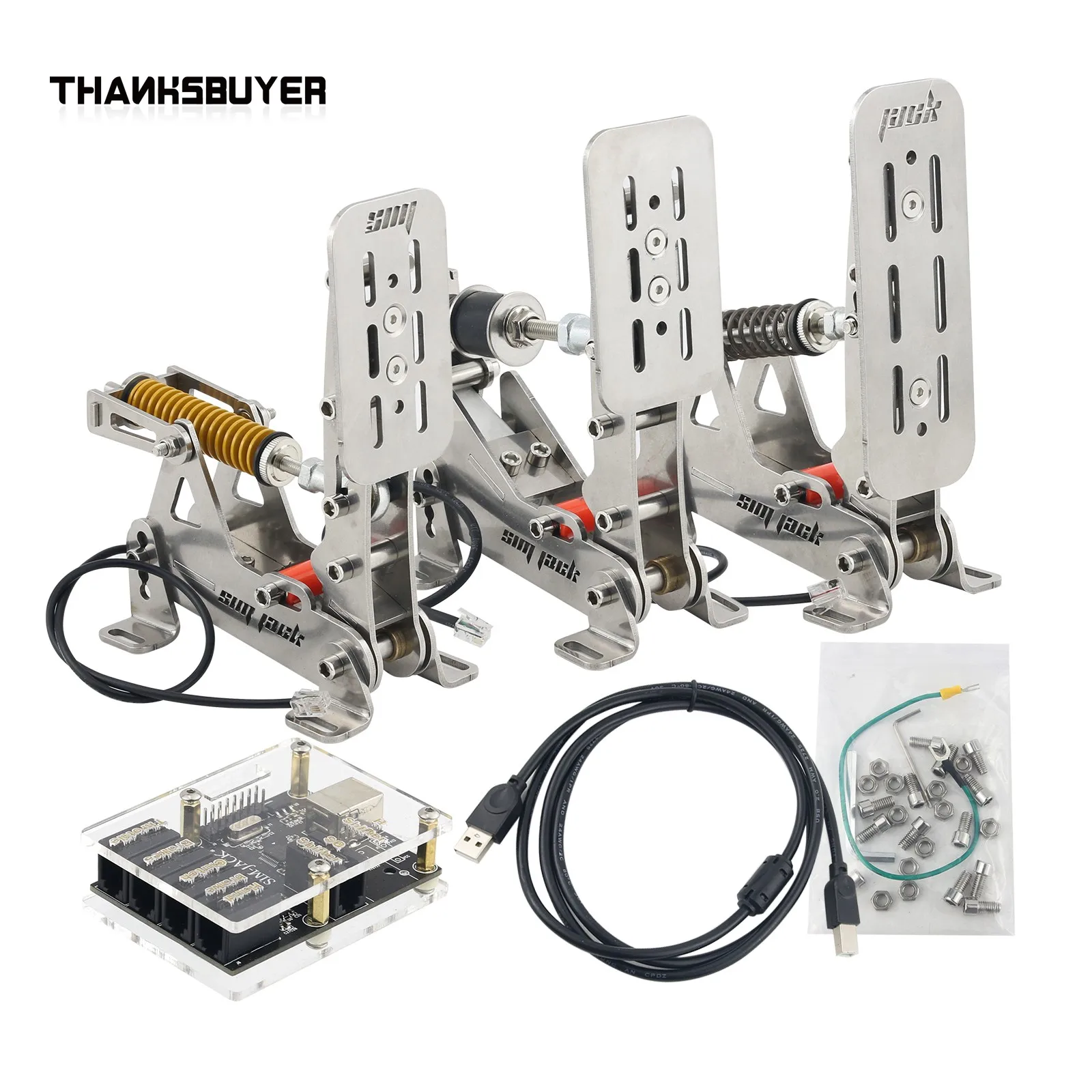 Thanksbuyer Throttle Clutch Brake Mini Pedal PC Racing Simulator