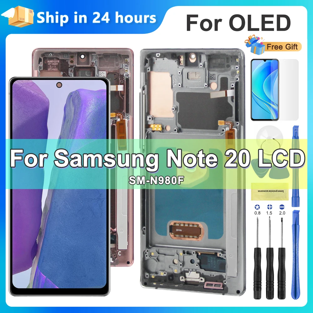 6.7'' AMOLED for Samsung Note 20 Display Assembly, for Samsung Note20 N980F N981B N980F/DS Lcd Display Touch Screen Digitizer