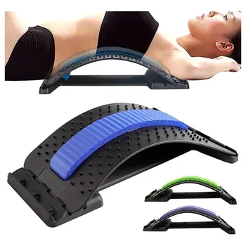 Apoio massageador da coluna lombar para alívio da dor, correção postural e alongamento em 4 níveis 1