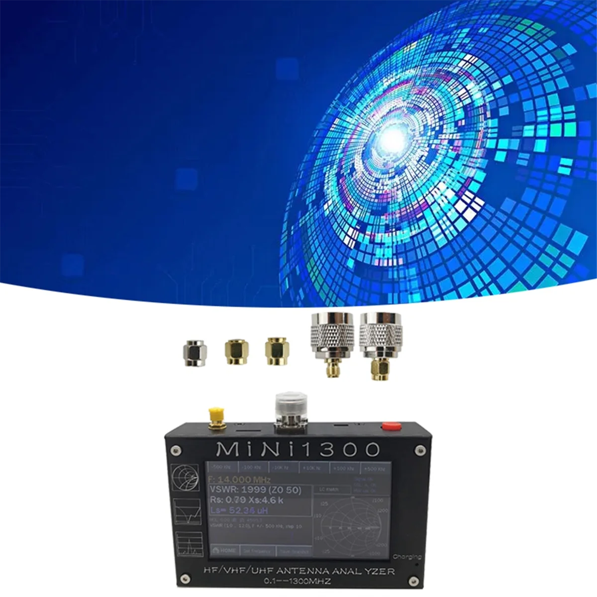 Mini 1300 Vector Network Analyzer Portable Standing Wave RF Multimeter 1.3G Multifunction Vector Antenna Analyzer