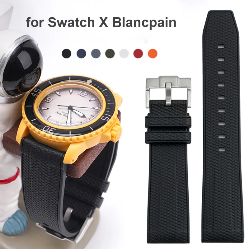Cinturino In Silicone Per Swatch X Blancpain Per Fifty Fathoms Five Oceans Diving Bracciale Con Cinturino Impermeabile A Sgancio Rapido 22Mm
