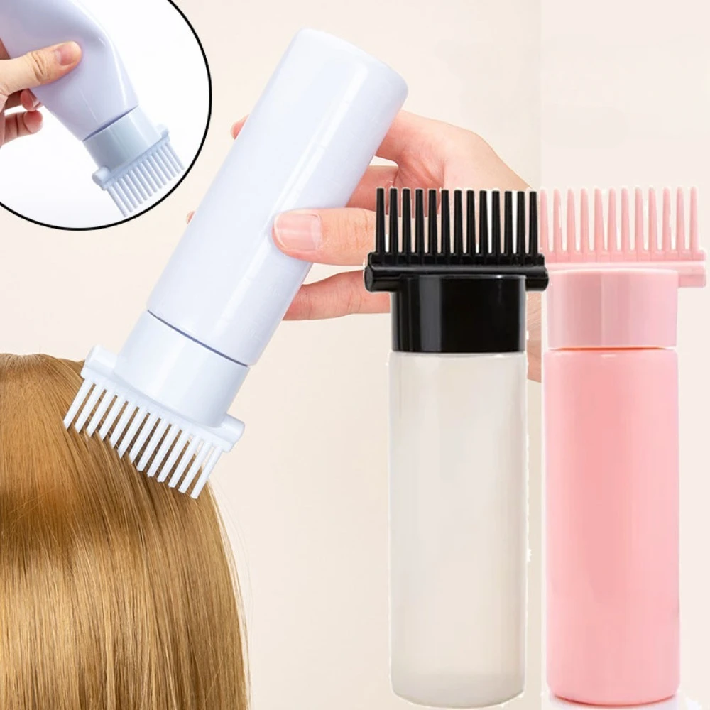 

180ML Hair Dye Applicator Refillable Shampoo Bottle Hair Oil Brush Bottles Root Comb Barber Hair Coloring Dyeing Styling Tools