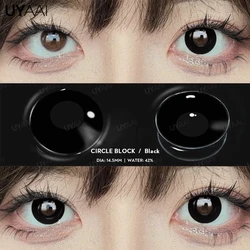 UYAAI Fantasy Costume Lenses - Crazy White & Vampiric Red Eye Effects (Black Block)