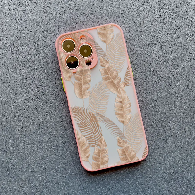 Vintage Bananenblatt-Blumen Luxus Handyhülle für iPhone 17 16 12 Mini 11 Pro Max 13 15 14 Pro Max Plus XR X XS 16 15 Plus Cover – Detail 4
