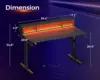 40 inch Gaming Desk with LED Lights & Power Outlets, Small Computer Gaming Table with Float Monitor Stand, Kids Boys Desk 3