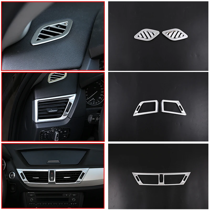 

ABS Chrome Side Air Outlet Sticker for BMW X1 E84 2011-2015 Car Centrol Console Air Conditioning Outlet Vent Frame Accessories