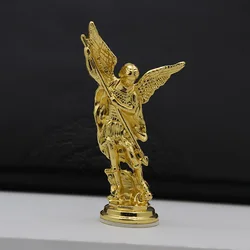 Christian Saint Michael Archangel Figurine: Guardian Statue Zinc Alloy Craft (Gold)