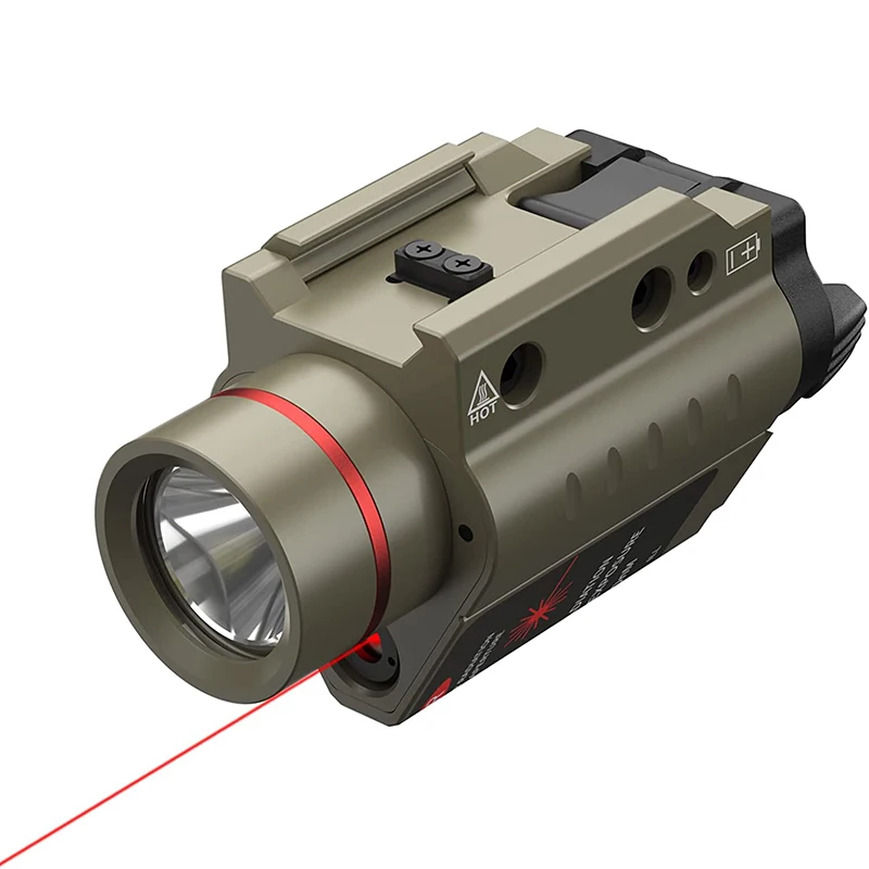 New Tactical Red Laser Sight Flashlight Combo 200 Lumen Weapon Light with 20-21mm Picatinny Rail Mount Aluminum Material