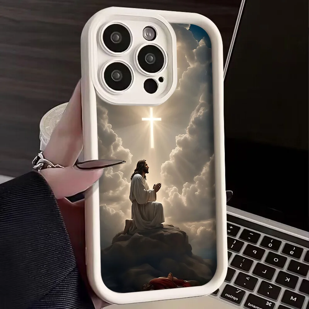 Elegant Jesus Cross Art Phone Case - Soft TPU Protective Cover