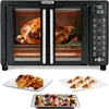 Large 24L Capacity Toaster Oven Air Fryer Combo with 17 Cooking Presets and 1700W Power Digital French Door Design with Convect