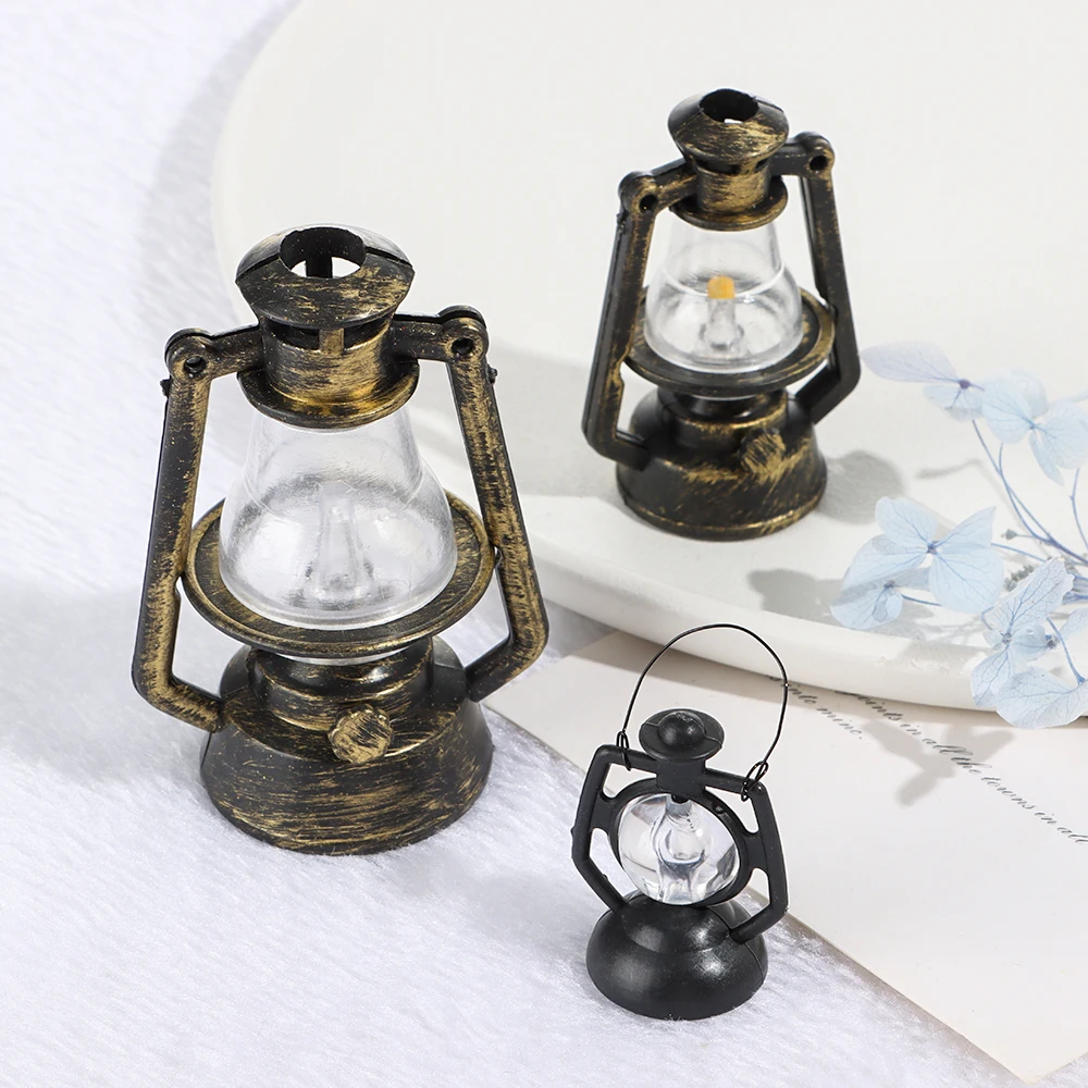 Miniature Oil Lamp Dollhouse Accessory PP Plastic Retro Style