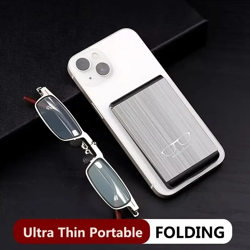 Reading Glasses Ultra Thin Rosewood Folding Portable Ultra-light Finished Eyeglasses Compact With Glasses Case 1.0-4.0