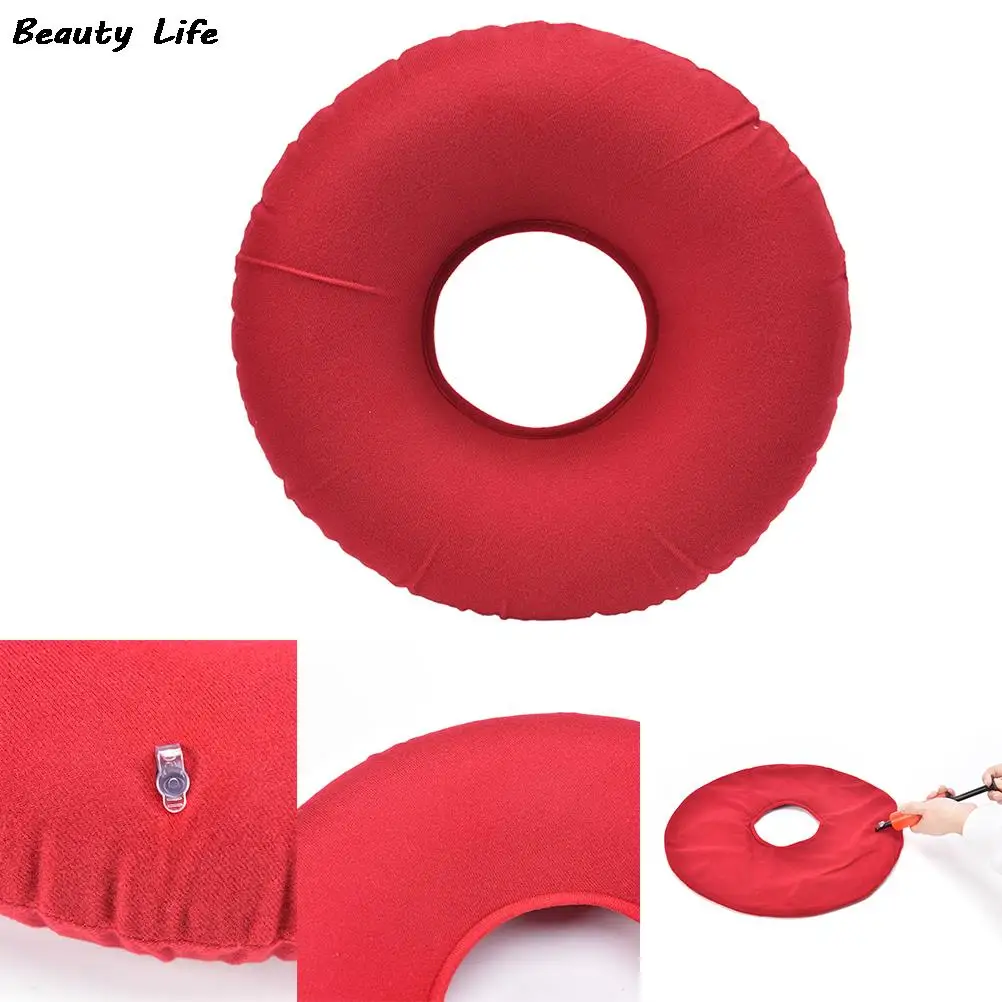 New Vinyl Seat Cushion Medical Hemorrhoid Pillow Sitting Donut Massage Pillow Inflatable Round Cushion