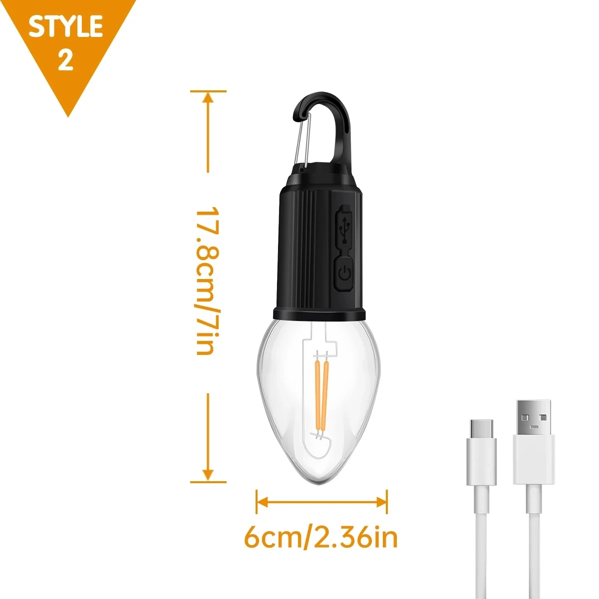 ตัวเลือกสินค้า ไฟ LED ตั้งแคมป์ USB 3 โหมด หรี่แสงได้