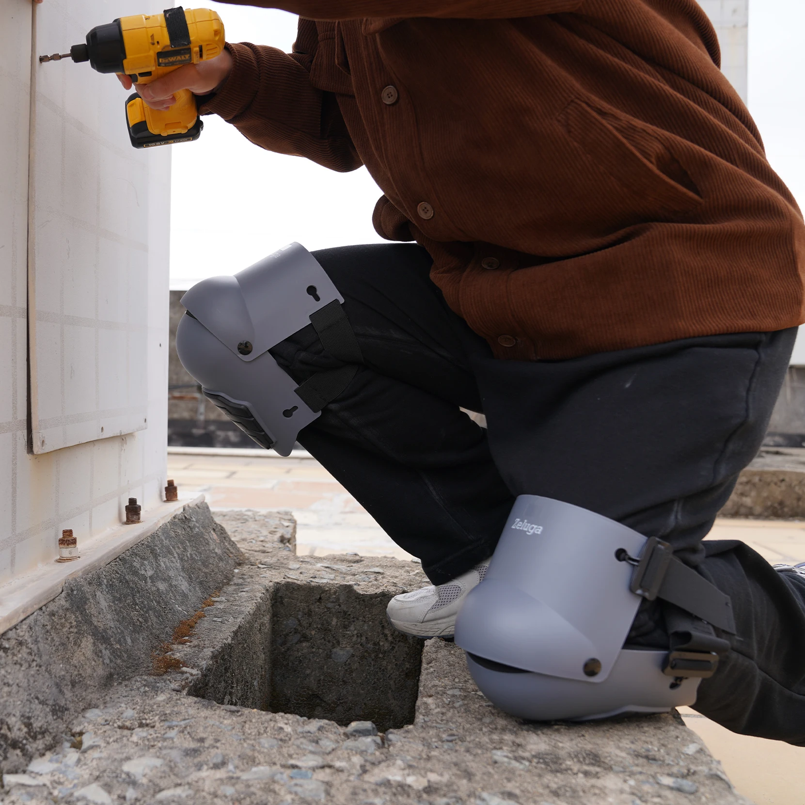 Ginocchiere Da Lavoro Uomo - Protezione Antiscivolo, Imbottite, Regolabili, Per Pavimenti E Cantieri