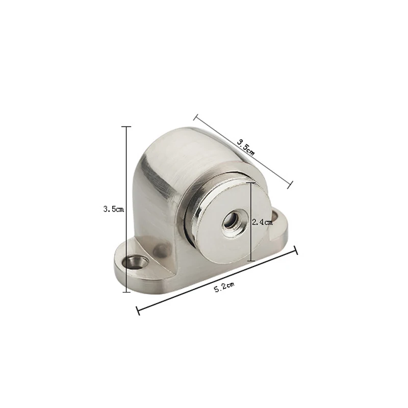 Zinc Alloy Door Stop Casting Powerful Floor-mounted Magnetic Holder 54mm*35mm Satin Nickel Brushed Door Stopper