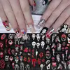 Halloween Nail Stickers 5D Skeleton Ghost Pattern Nail Decals Self-Adhesive Creepy Cosplay DIY Nail Art Decorations For Women 1