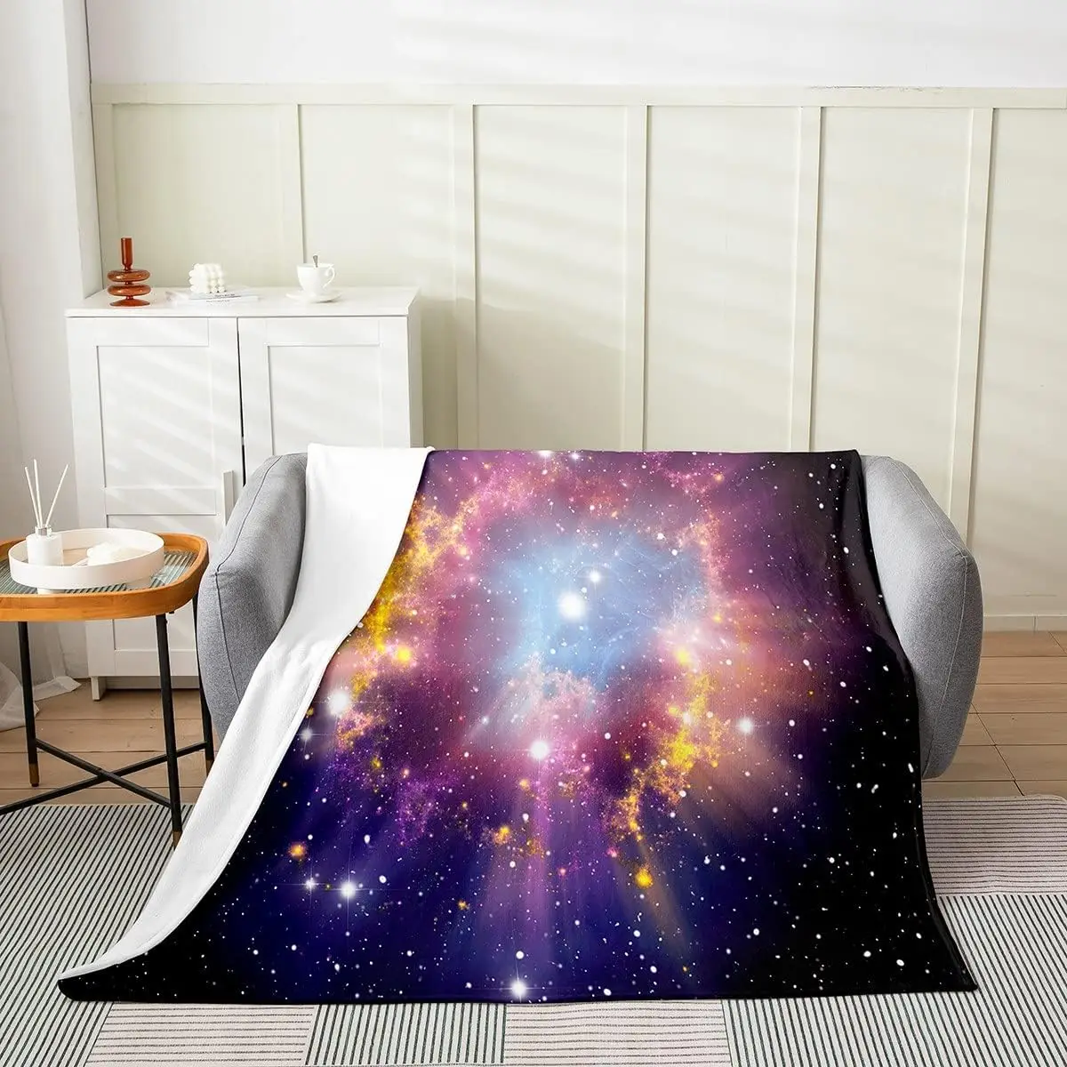 

Galaxy All Season Bed Blanket Kids,Outer Space Flannel Fleece Throw Blanket Fuzzy Blanket for Kids Boys Girls,3D Printed