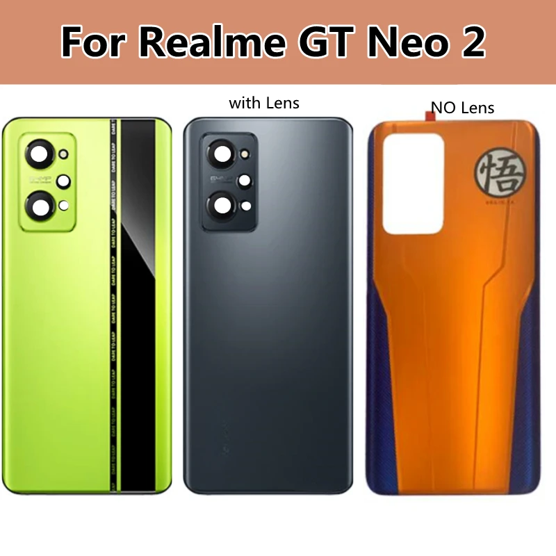 

6.62" Back Glass Cover For Realme GT Neo 2 neo2 RMX3370 Battery Cover Glass Panel Rear Door Housing Case