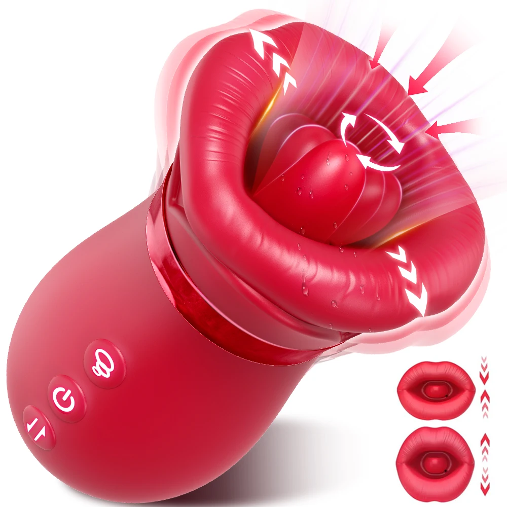 Vibrator Adult Sex Toys for Women - Mouth Sucking Vibrator Rose Sex Toy Clitoral Tongue Licking Nipple Vibrators Couple Sex Toys