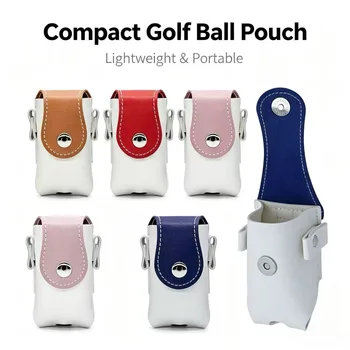 Borsa Portatile per Palline da Golf in Pelle PU, Marsupio da Golf con Scomparti, Porta Palline da Golf, Accessori da Golf