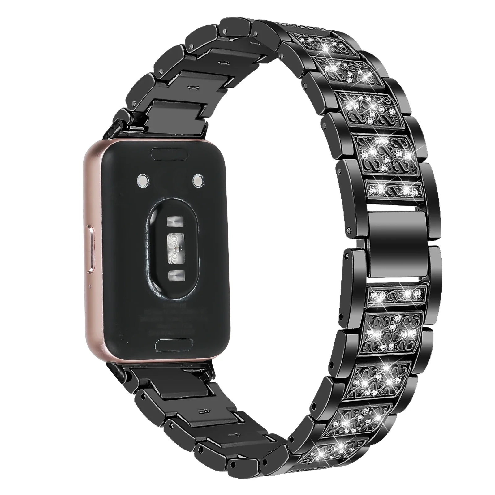 Elegant Stainless Steel Diamond Strap Bracelet
