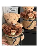 Rustic DIY Flower Arrangement Basket Grass Woven Multi-Functional Storage Basket Home Decorative Rural Style Wicker Basket 2