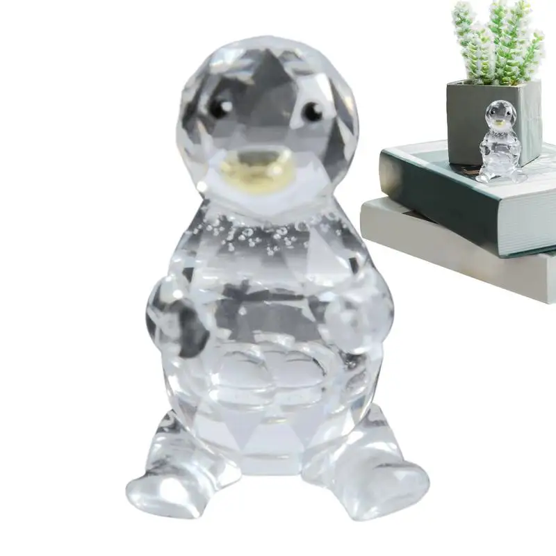 Mini Duck Figurine Crystal Mini Duck Ornament Sculture Da Collezione Figurine Di Animali In Vetro Per Cabinet Home Bedroom Desk Window