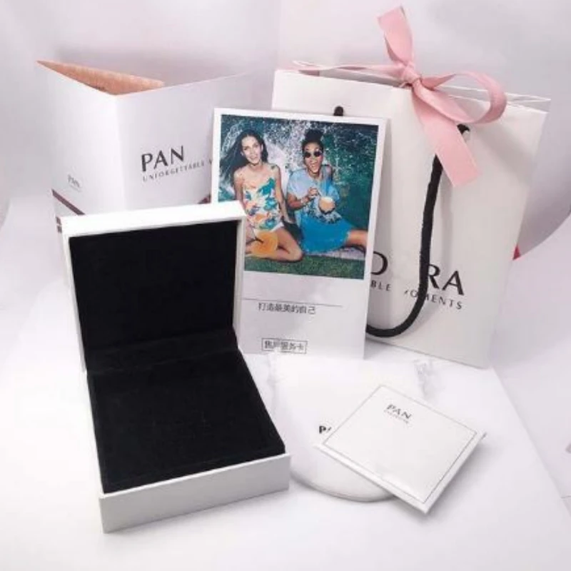 

Оригинальная Подарочная коробка Pandora из 5 предметов, подходящая для оригинального логотипа «сделай сам», Очаровательная Женская изысканная коробка с кольцом из кашмирского мира для коллекции ювелирных изделий Gi