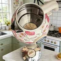 Bouilloire électrique rétro 1,7 L avec affichage de la température, arrêt automatique, en acier inoxydable 304, théière, ustensiles de cuisine 4