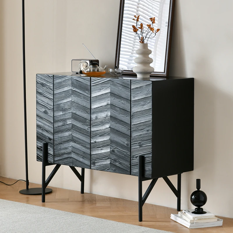 

Pqf Sideboard Vintage Fishbone Pattern Locker Home Entrance Cabinet Side Cabinet