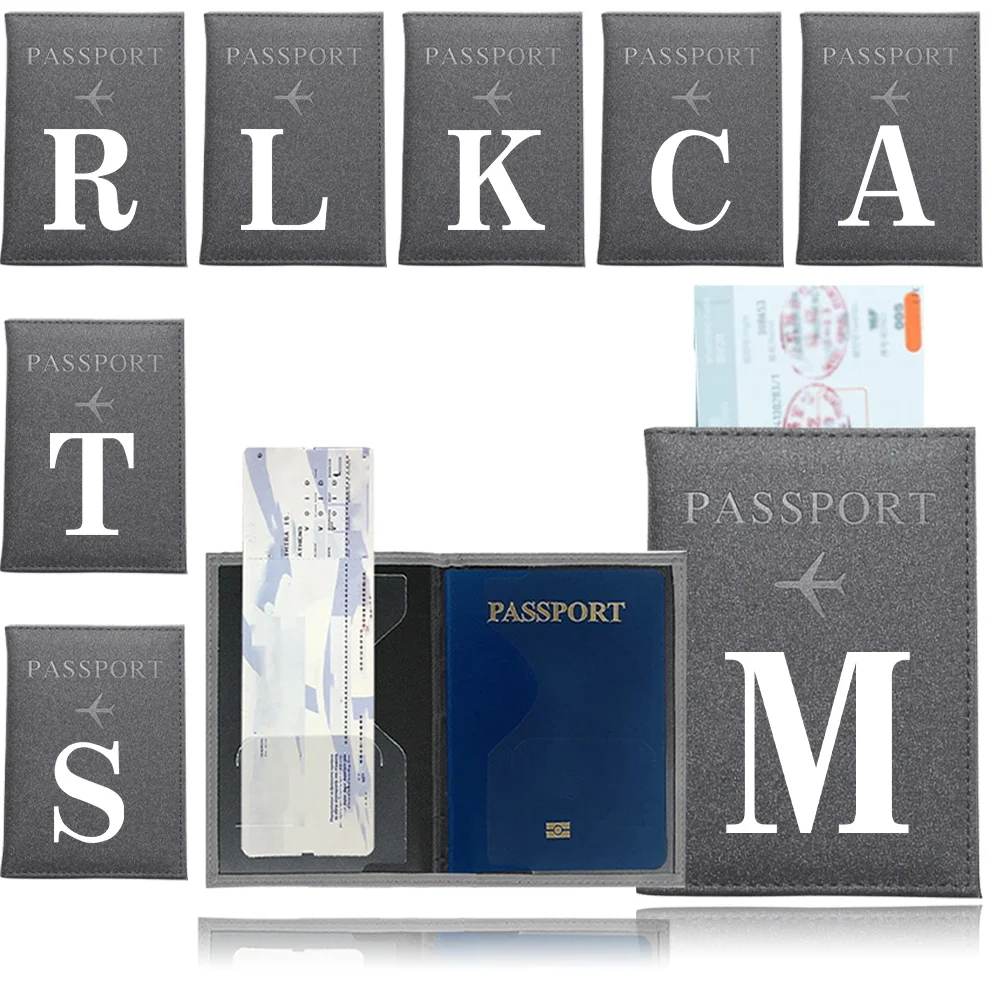 

Airplane Travel Passport Cover unisex Passport Credit Card Holder UV printing White letter series Business Card Passport Wallet
