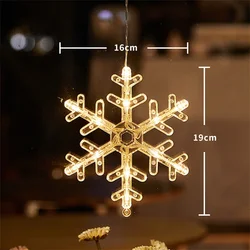 Festive LED Snowflake and Santa Window Ornaments - Battery - Operated Christmas Decorations (Snowflake)