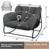 Rocking Chair Indoor & Outdoor,All Weather Wicker Patio Chair with Cushion & Pillow, Oversized Papasan Egg Chair 3