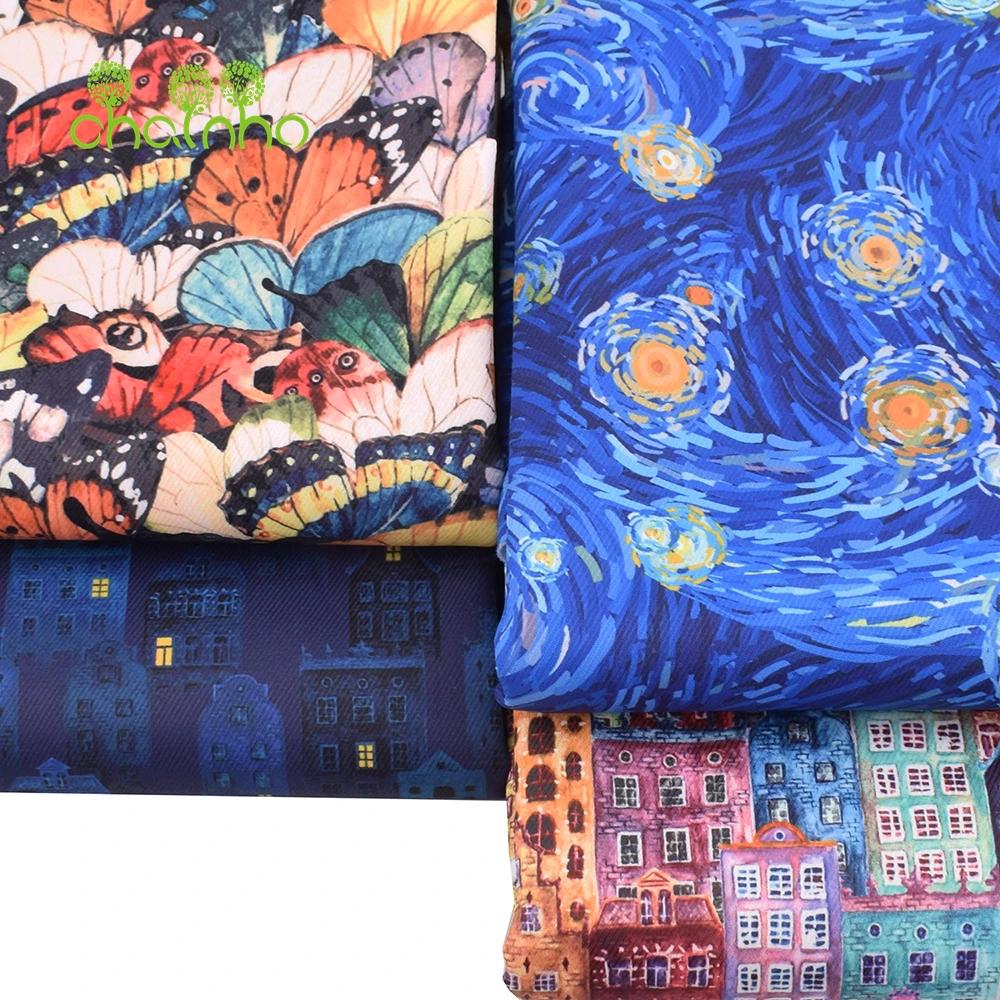 Chainho,Digital Printing Waterproof Fabric,DIY Sewing Quilting Material,Patchwork Cloth,Floral & Cartoon Series,25WP2