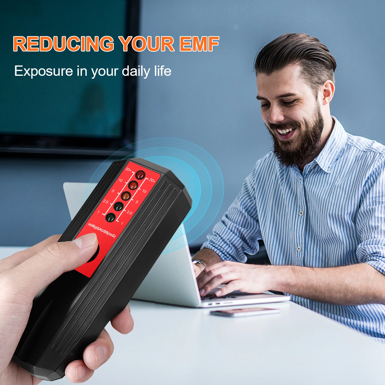Magnetic Field Strength Meter 50/60Hz Frequency Detector EMF Electromagnetic Radiation Tester Handheld Portable 0~20+ milliGauss