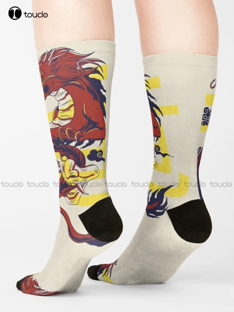 

Red Dragon Socks Women Socks Cartoon Comfortable Best Girls Sports Street Skateboard Socks Unisex Adult Teen Youth Socks Retro