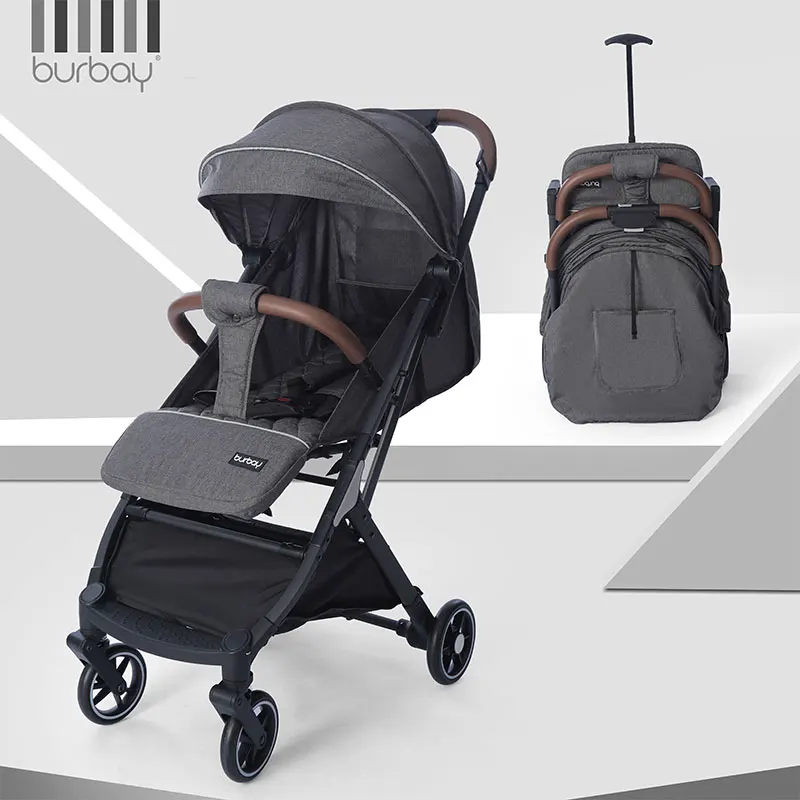Burbay 1 Button To Collect Light Weight And Easy Fold Baby Stroller X6