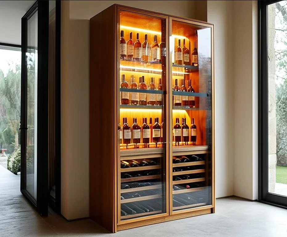 Walk In Wine Cabinet Stainless Steel Glass Door Wine Cabinet