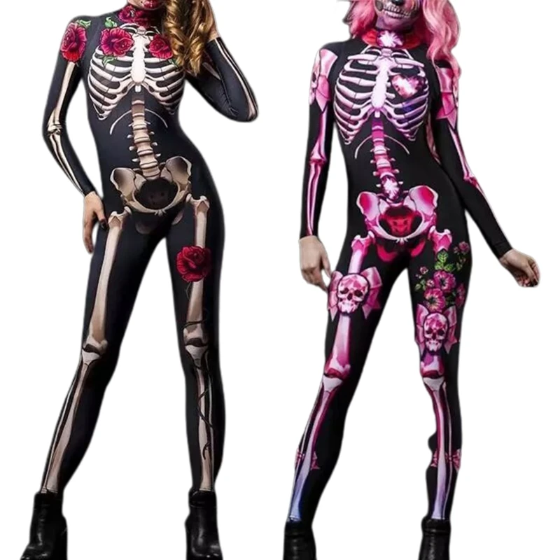 Halloween Costumes Women Funny Skeleton Bodysuit
